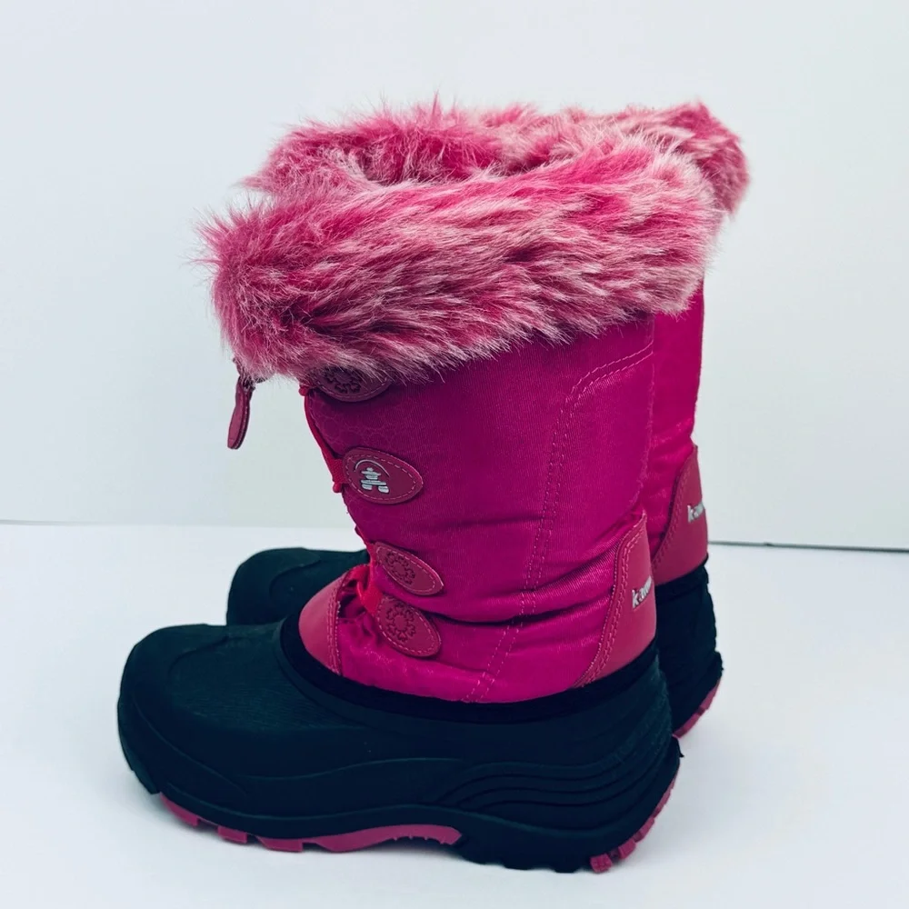 Kamik Kids Snowgypsy Girls snow Boots Size 2. Fleece liner, faux fur collar.